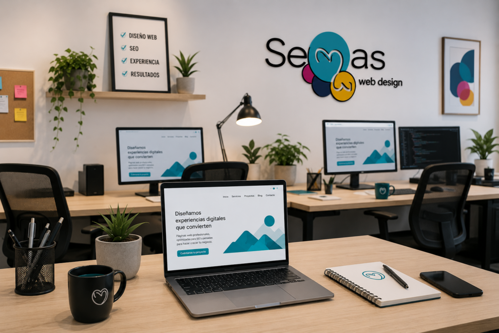 Equipo de Semasweb trabajando en proyectos de diseño web, desarrollo WordPress y posicionamiento SEO para empresas y profesionales.